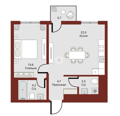 2 комнатная | MURAD BUILDINGS - ЖК Saadiyat | Гибридная Рассрочка