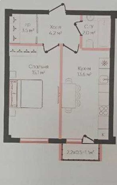 Продам 2-х комнатную (коробка)Куйлюк ТРЦ Compass ЖК «Fayzli hayot»