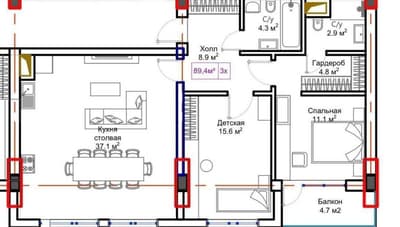 "ГОРИТ СРОЧНО‼️  Новостройка Zarafshon Коробка 89м2 Себзар Арзон ‼️