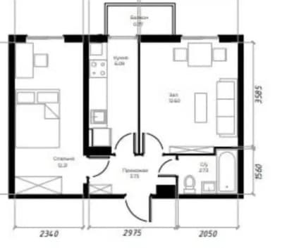 2-комнатная 40 м², новостройка ЖК Zenit, Юнусабад 46000$